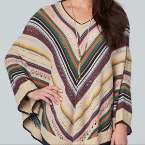 Democracy Multi Pattern Knit Poncho